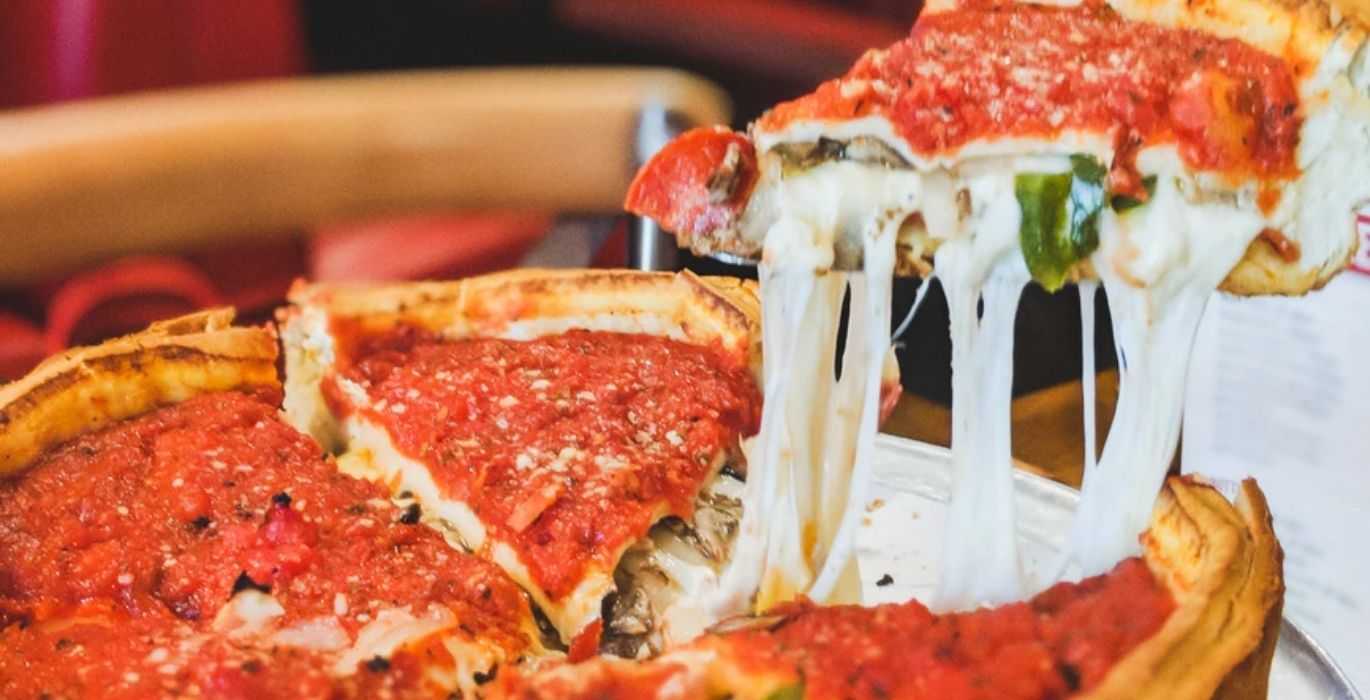 Chicago-Style Deep Dish Pizza with Sausage & Pepperoni - Cooking with  Cocktail Rings