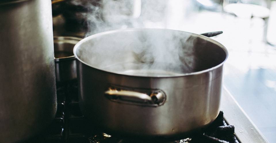 steam from a pot